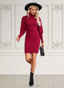 Mollie High Neck Elegant Bodycon Cotton Blends Mini Dresses HDOP0022559
