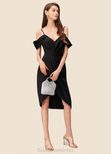 Load image into Gallery viewer, Val V-Neck Sexy Bodycon Stretch Crepe Asymmetrical Dresses HDOP0022562