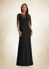 Load image into Gallery viewer, Eva A-Line Lace Capelet Chiffon Floor-Length Dress HDOP0022620