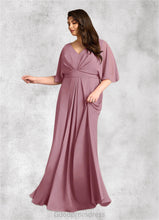 Load image into Gallery viewer, Sonia A-Line V-Neck Pleated Chiffon Floor-Length Dress HDOP0022621