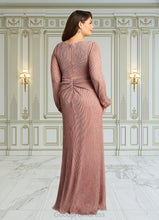 Load image into Gallery viewer, Irene A-Line Ruched Metallic Mesh Floor-Length Dress HDOP0022633