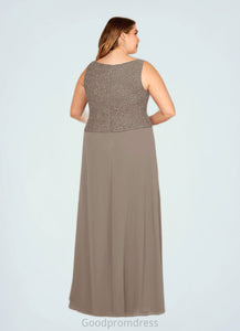 Brielle Sheath Square Neckline Sequins Chiffon Floor-Length Dress HDOP0022638