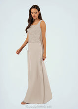 Load image into Gallery viewer, Brielle Sheath Square Neckline Sequins Chiffon Floor-Length Dress HDOP0022638