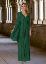 Load image into Gallery viewer, Autumn A-Line V-Neck Pleated Chiffon Floor-Length Dress HDOP0022639