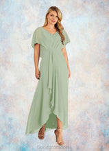 Load image into Gallery viewer, Carmen A-Line V-Neck Pleated Chiffon Asymmetrical Dress HDOP0022640