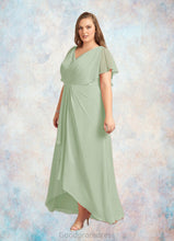 Load image into Gallery viewer, Carmen A-Line V-Neck Pleated Chiffon Asymmetrical Dress HDOP0022640