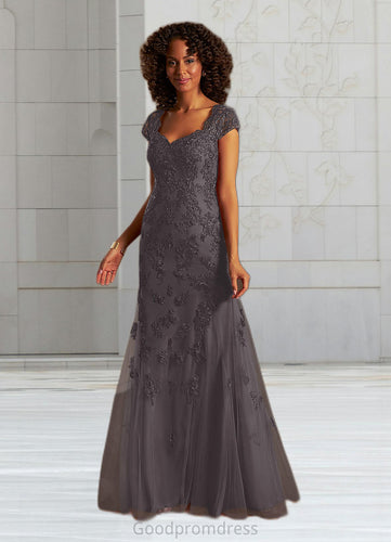 Rosa Mermaid Queen Anne Sequins Lace Floor-Length Dress HDOP0022641