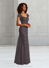 Load image into Gallery viewer, Rosa Mermaid Queen Anne Sequins Lace Floor-Length Dress HDOP0022641