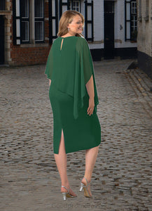 Cornelia Sheath Sequins Chiffon Midi Length Dress HDOP0022645