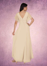 Load image into Gallery viewer, Cristal A-Line V-Neck Pleated Chiffon Floor-Length Dress HDOP0022646