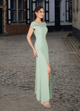 Load image into Gallery viewer, Jill A-Line Boatneck Lace Chiffon Floor-Length Dress HDOP0022648