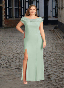 Jill A-Line Boatneck Lace Chiffon Floor-Length Dress HDOP0022648