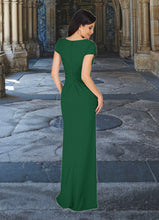 Load image into Gallery viewer, Pauline Mermaid V-Neck Pleated Stretch Crepe Floor-Length Dress HDOP0022649