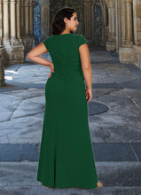 Load image into Gallery viewer, Pauline Mermaid V-Neck Pleated Stretch Crepe Floor-Length Dress HDOP0022649