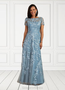 Alena A-Line Boatneck Lace Floor-Length Dress HDOP0022651