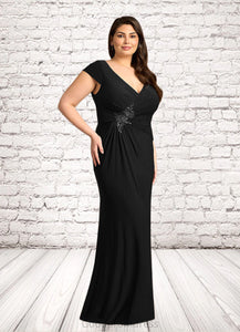 Willow Mermaid V-Neck Sequins Lace Floor-Length Dress HDOP0022653