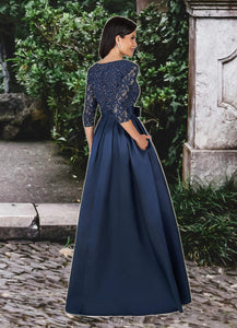 Payten A-Line Sequins Lace Floor-Length Dress HDOP0022661
