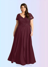Load image into Gallery viewer, Lauren A-Line Lace Chiffon Floor-Length Dress HDOP0022662