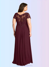 Load image into Gallery viewer, Lauren A-Line Lace Chiffon Floor-Length Dress HDOP0022662