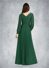 Load image into Gallery viewer, Vivien A-Line Pleated Chiffon Floor-Length Dress HDOP0022670