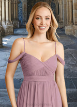 Load image into Gallery viewer, Maddison A-Line Convertible Mesh Floor-Length Dress dusty rose HDOP0022727