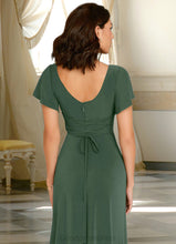 Load image into Gallery viewer, Kaylin A-Line Corset Luxe Knit Floor-Length Dress Eucalyptus HDOP0022729