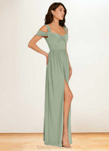 Load image into Gallery viewer, Mavis A-Line Pleated Luxe Knit Floor-Length Dress Agave HDOP0022742