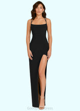 Load image into Gallery viewer, Hayden Sheath Pleated Luxe Knit Floor-Length Dress black HDOP0022743