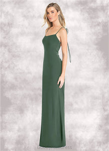 Miah Sheath Bow Luxe Knit Floor-Length Dress Eucalyptus HDOP0022744
