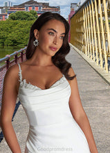 Load image into Gallery viewer, Kaia Mermaid Sweetheart Sequins Crepe Back Satin Chapel Train Dress Diamond White HDOP0022755