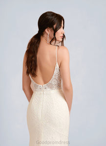 Maggie Mermaid Lace Chapel Train Dress Diamond White/Champagne HDOP0022761
