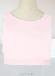 Yaretzi A-Line Lace Tulle Tea-Length Dress Blushing Pink HDOP0022814