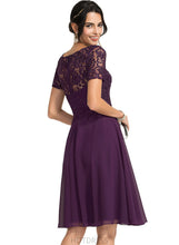 Load image into Gallery viewer, Campbell A-line Scoop Knee-Length Chiffon Lace Cocktail Dress HDOP0020955