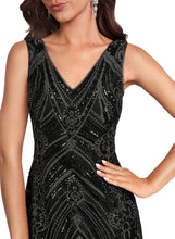 Load image into Gallery viewer, Lena Bodycon V-Neck Knee-Length Sequin Cocktail Dress HDOP0020980