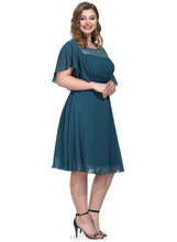 Load image into Gallery viewer, Denise A-line Scoop Knee-Length Chiffon Cocktail Dress With Beading Sequins HDOP0020970
