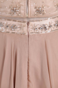 Two-Piece Scoop Homecoming Dresses A Line Chiffon With Beading