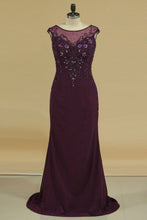 Load image into Gallery viewer, Affordable New Scoop Mother Of The Bride Dresses Chiffon Floor Length