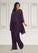 Lillian Sequins Lace Chiffon Pant Suit Plum P0019841