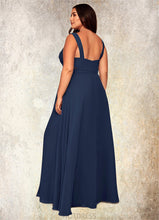 Load image into Gallery viewer, Jess A-Line Pleated Chiffon Floor-Length Dress P0019636
