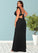 Janiya A-Line Pleated Chiffon Floor-Length Dress P0019626