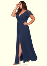 Load image into Gallery viewer, Amirah A-Line Ruched Chiffon Floor-Length Dress P0019660