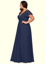 Load image into Gallery viewer, Amirah A-Line Ruched Chiffon Floor-Length Dress P0019660