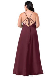 Thalia Floor Length Spaghetti Staps Natural Waist Sleeveless A-Line/Princess Bridesmaid Dresses