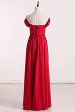 Load image into Gallery viewer, Prom Dresses Off The Shoulder A Line Chiffon With Ruffles
