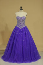 Load image into Gallery viewer, Tulle Ball Gown Sweetheart With Beading Quinceanera Dresses Floor Length
