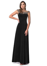 Load image into Gallery viewer, Kathy Floor Length V-Neck Spaghetti Staps Sleeveless A-Line/Princess Natural Waist Bridesmaid Dresses