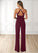 Kirsten Pleated Luxe Knit Jumpsuit with Pockets Cabernet P0019791