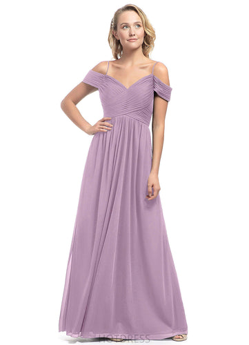 Tabitha A-Line/Princess V-Neck Floor Length Sleeveless Natural Waist Bridesmaid Dresses