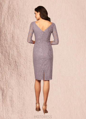 Olivia Sheath Lace Knee-Length Dress P0019880