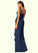 Maddison Sheath Lace Chiffon Floor-Length Dress P0019757